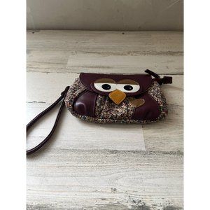 Owl zippered mini bag, wristlet